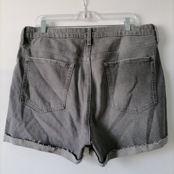 Old Navy O.G. Shorts Womens Gray High Rise Rolled Hem Boyfriend Shorts Size 16 - Picture 4 of 7